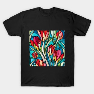 Tulip Stained Glass Art T-Shirt